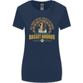 A Basset Hound Dog Womens Wider Cut T-Shirt Navy Blue