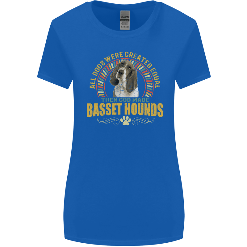 A Basset Hound Dog Womens Wider Cut T-Shirt Royal Blue