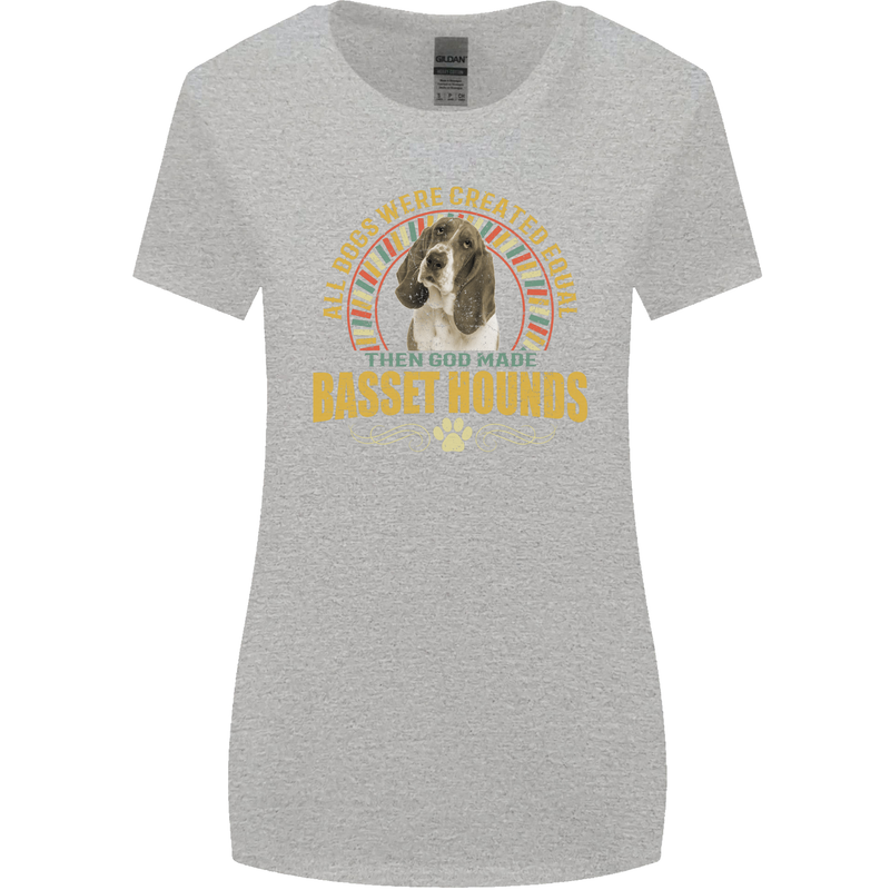 A Basset Hound Dog Womens Wider Cut T-Shirt Sports Grey