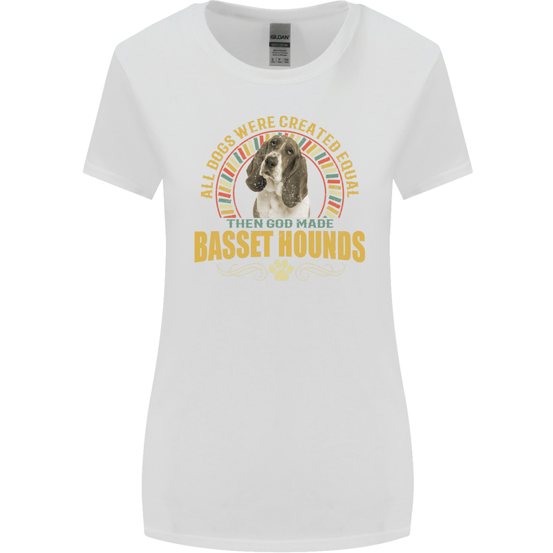 A Basset Hound Dog Womens Wider Cut T-Shirt White