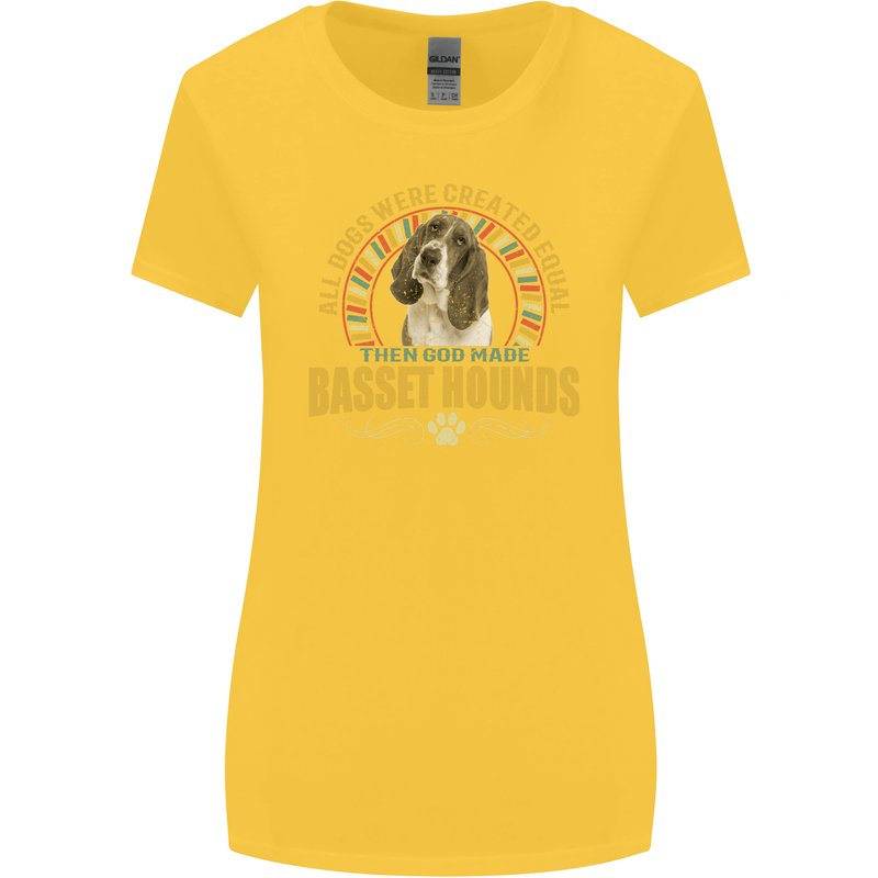 A Basset Hound Dog Womens Wider Cut T-Shirt Yellow