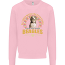 A Beagle Dog Kids Sweatshirt Jumper Light Pink