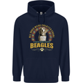 A Beagle Dog Mens 80% Cotton Hoodie Navy Blue