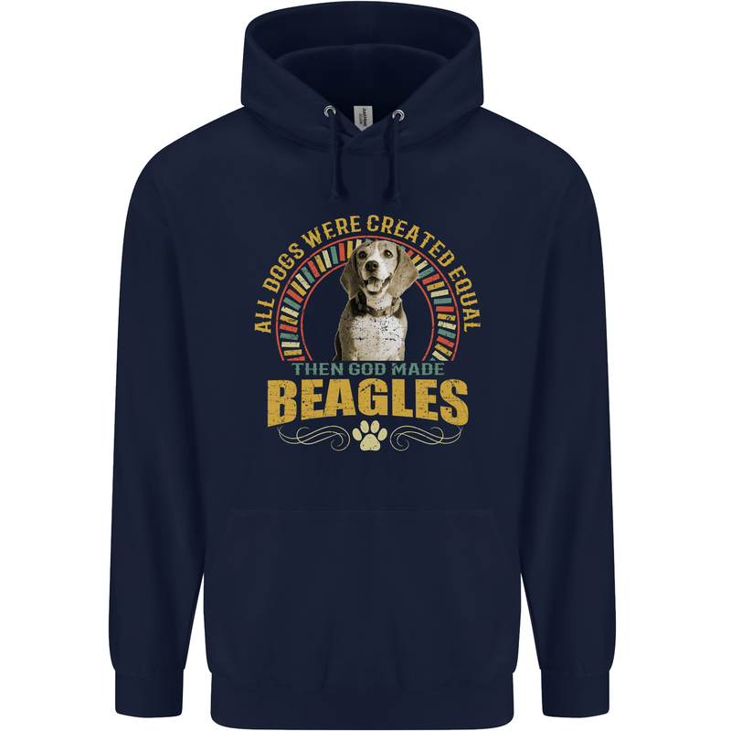 A Beagle Dog Mens 80% Cotton Hoodie Navy Blue