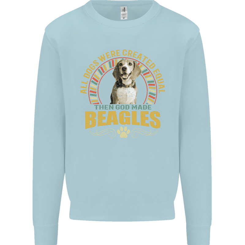 A Beagle Dog Mens Sweatshirt Jumper Light Blue
