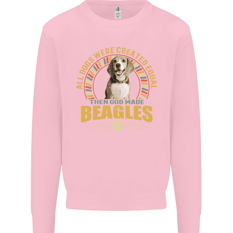 A Beagle Dog Mens Sweatshirt Jumper Light Pink