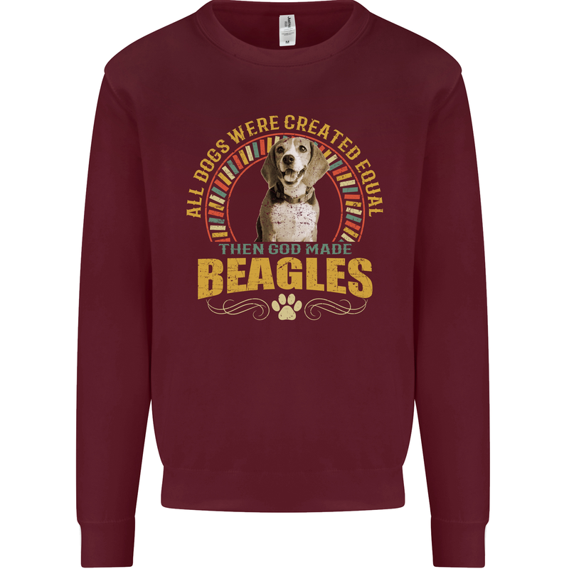 A Beagle Dog Mens Sweatshirt Jumper Maroon