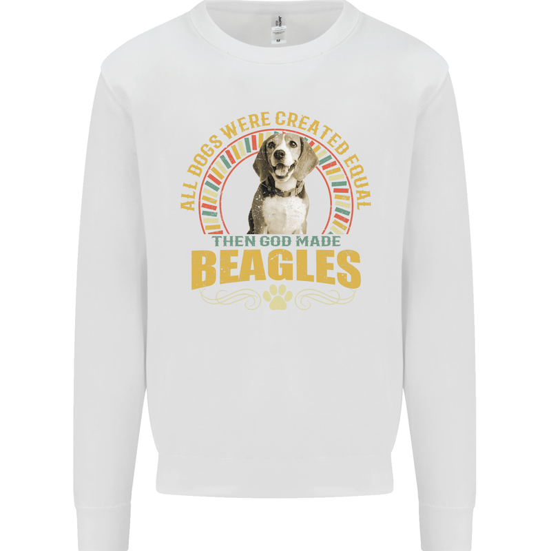 A Beagle Dog Mens Sweatshirt Jumper White
