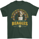 A Beagle Dog Mens T-Shirt 100% Cotton Forest Green