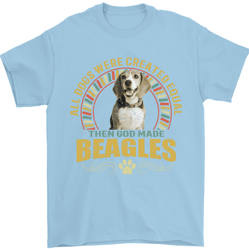 A Beagle Dog Mens T-Shirt 100% Cotton Light Blue
