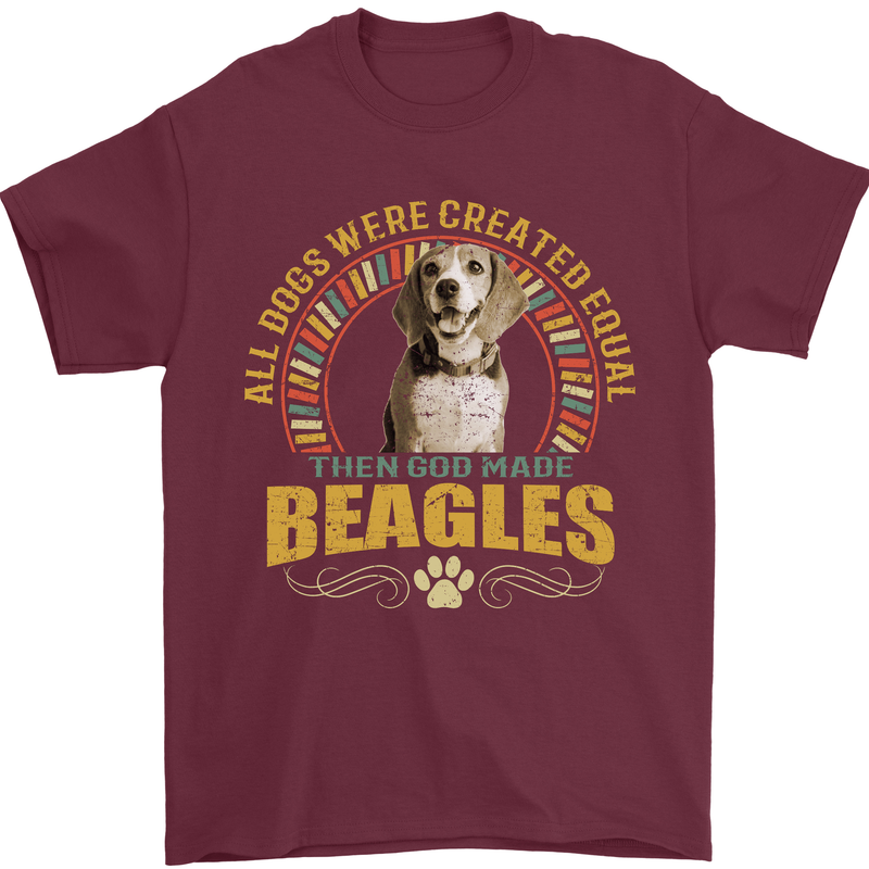 A Beagle Dog Mens T-Shirt 100% Cotton Maroon