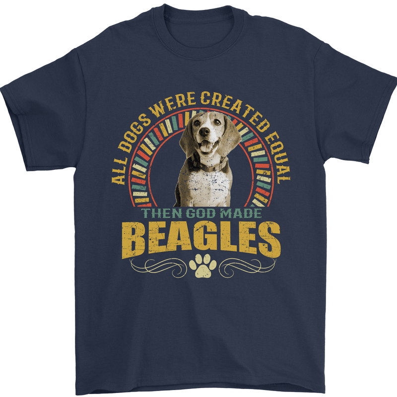 A Beagle Dog Mens T-Shirt 100% Cotton Navy Blue