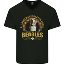 A Beagle Dog Mens V-Neck Cotton T-Shirt Black