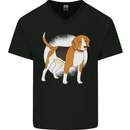 A Beagle Dog Mens V-Neck Cotton T-Shirt Black