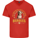 A Beagle Dog Mens V-Neck Cotton T-Shirt Red