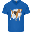 A Beagle Dog Mens V-Neck Cotton T-Shirt Royal Blue