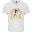 A Beagle Dog Mens V-Neck Cotton T-Shirt White