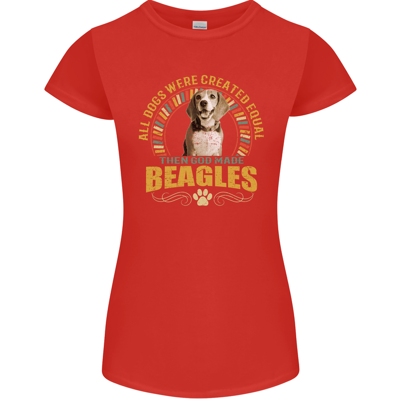 A Beagle Dog Womens Petite Cut T-Shirt Red