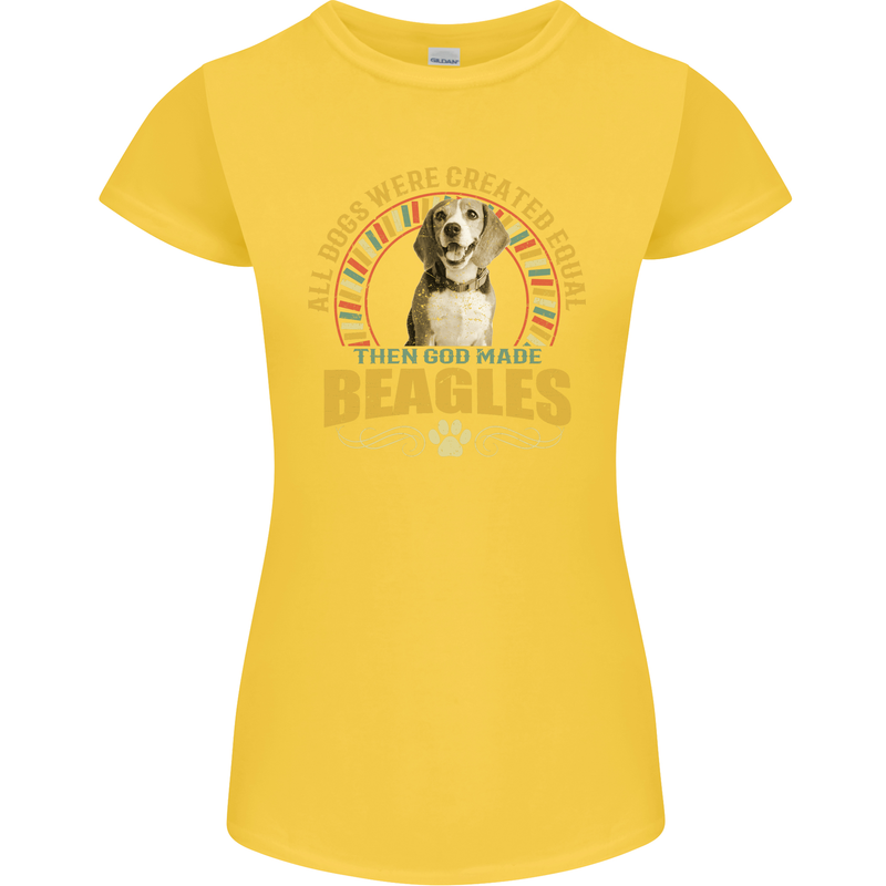 A Beagle Dog Womens Petite Cut T-Shirt Yellow