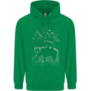 A Bear and It's Cub Childrens Kids Hoodie Irish Green