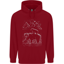 A Bear and It's Cub Childrens Kids Hoodie Red