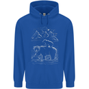 A Bear and It's Cub Childrens Kids Hoodie Royal Blue