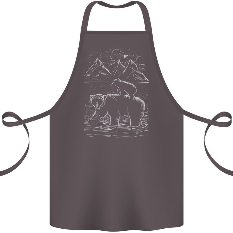 A Bear and It's Cub Cotton Apron 100% Organic Dark Grey