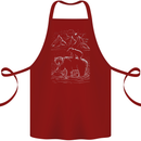 A Bear and It's Cub Cotton Apron 100% Organic Maroon