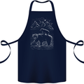 A Bear and It's Cub Cotton Apron 100% Organic Navy Blue