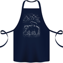 A Bear and It's Cub Cotton Apron 100% Organic Navy Blue