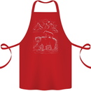 A Bear and It's Cub Cotton Apron 100% Organic Red