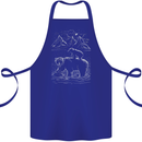 A Bear and It's Cub Cotton Apron 100% Organic Royal Blue
