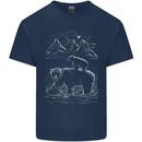 A Bear and It's Cub Kids T-Shirt Childrens Navy Blue