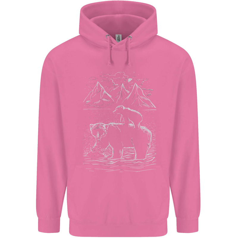 A Bear and It's Cub Mens 80% Cotton Hoodie Azelea