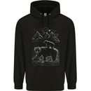 A Bear and It's Cub Mens 80% Cotton Hoodie Black