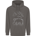 A Bear and It's Cub Mens 80% Cotton Hoodie Charcoal