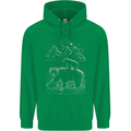 A Bear and It's Cub Mens 80% Cotton Hoodie Irish Green
