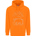 A Bear and It's Cub Mens 80% Cotton Hoodie Orange