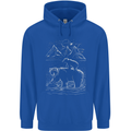 A Bear and It's Cub Mens 80% Cotton Hoodie Royal Blue