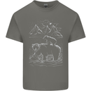 A Bear and It's Cub Mens Cotton T-Shirt Tee Top Charcoal