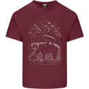 A Bear and It's Cub Mens Cotton T-Shirt Tee Top Maroon