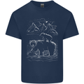 A Bear and It's Cub Mens Cotton T-Shirt Tee Top Navy Blue