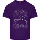 A Bear and It's Cub Mens Cotton T-Shirt Tee Top Purple