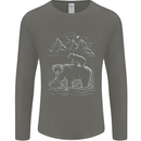 A Bear and It's Cub Mens Long Sleeve T-Shirt Charcoal