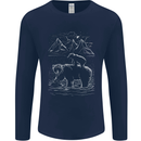 A Bear and It's Cub Mens Long Sleeve T-Shirt Navy Blue