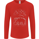 A Bear and It's Cub Mens Long Sleeve T-Shirt Red