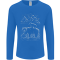 A Bear and It's Cub Mens Long Sleeve T-Shirt Royal Blue