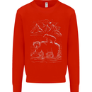 A Bear and It's Cub Mens Sweatshirt Jumper Bright Red