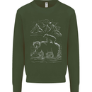 A Bear and It's Cub Mens Sweatshirt Jumper Forest Green