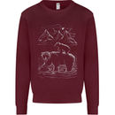 A Bear and It's Cub Mens Sweatshirt Jumper Maroon